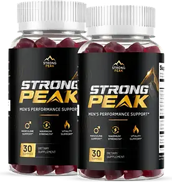 Two bottles of Strong Peak gummies