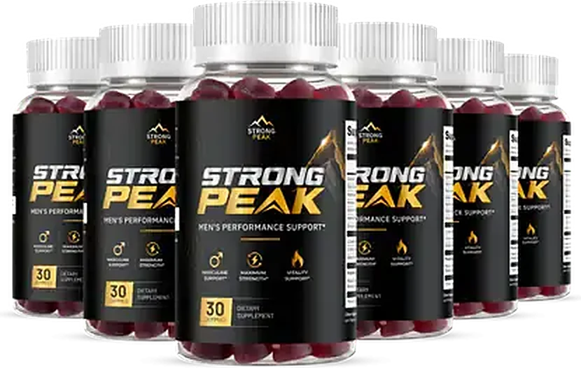 Six bottles of Strong Peak gummies